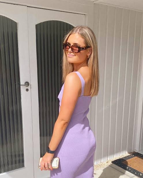 Meadow Midi Dress in Lilac