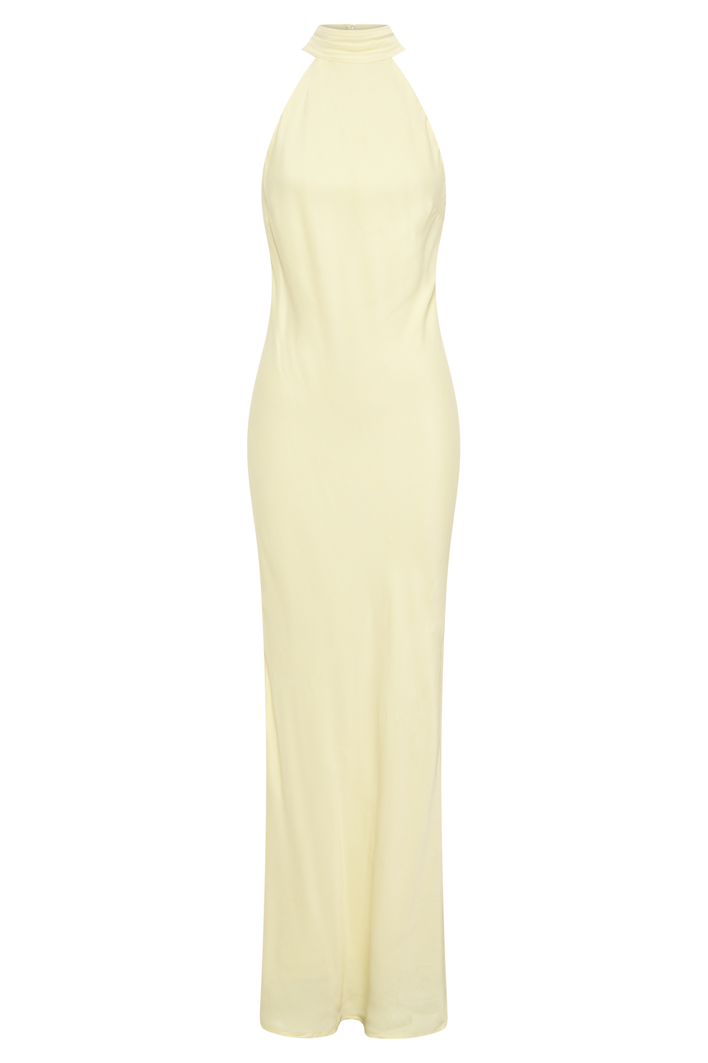 Claire Satin Drape Dress in Light Yellow